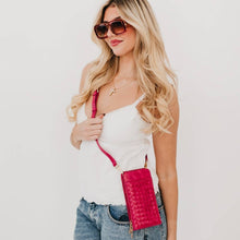 Load image into Gallery viewer, Woven Double Duty Phone Bag : Woven Fuchsia