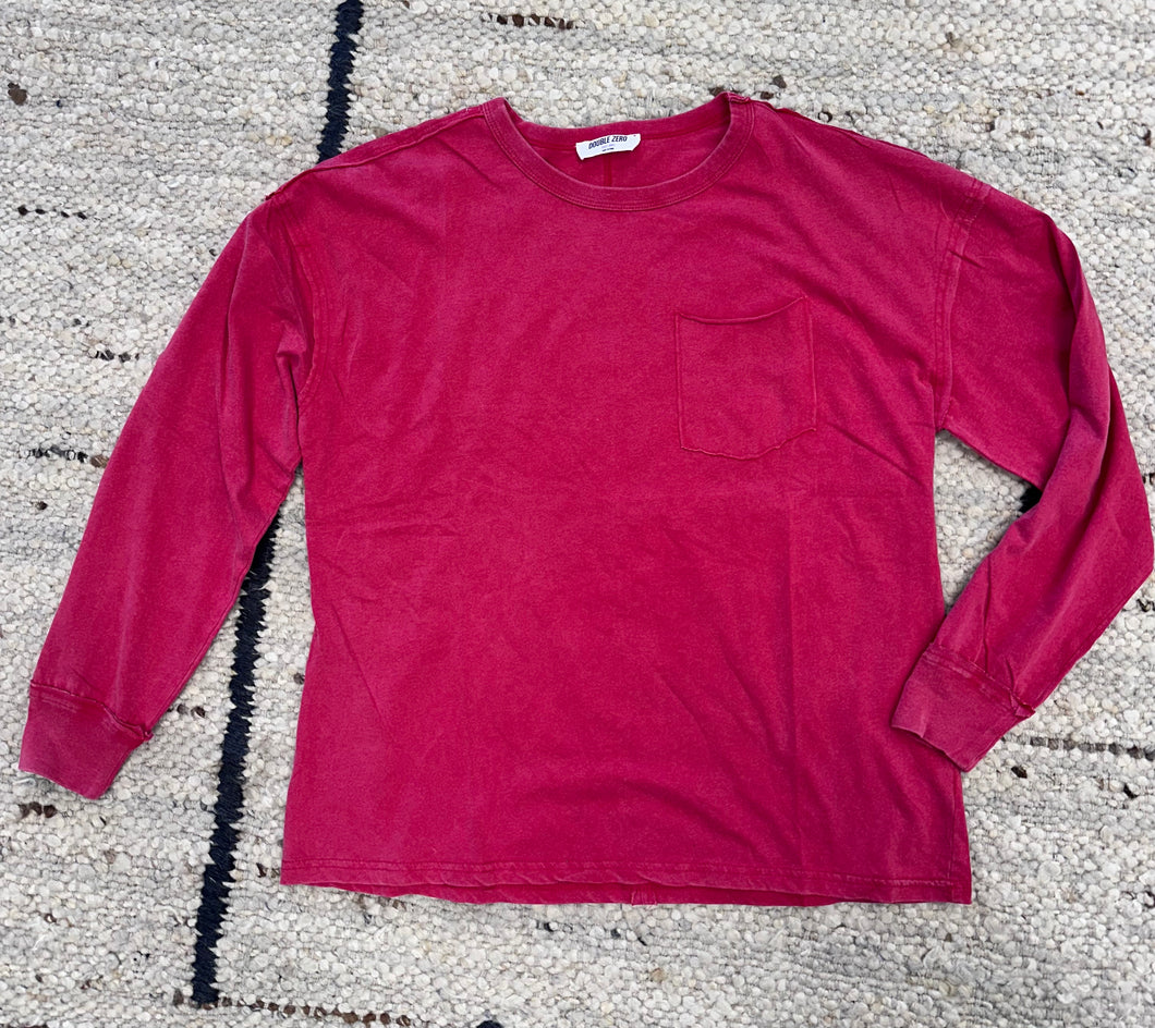 Knit Long Sleeve Red Top