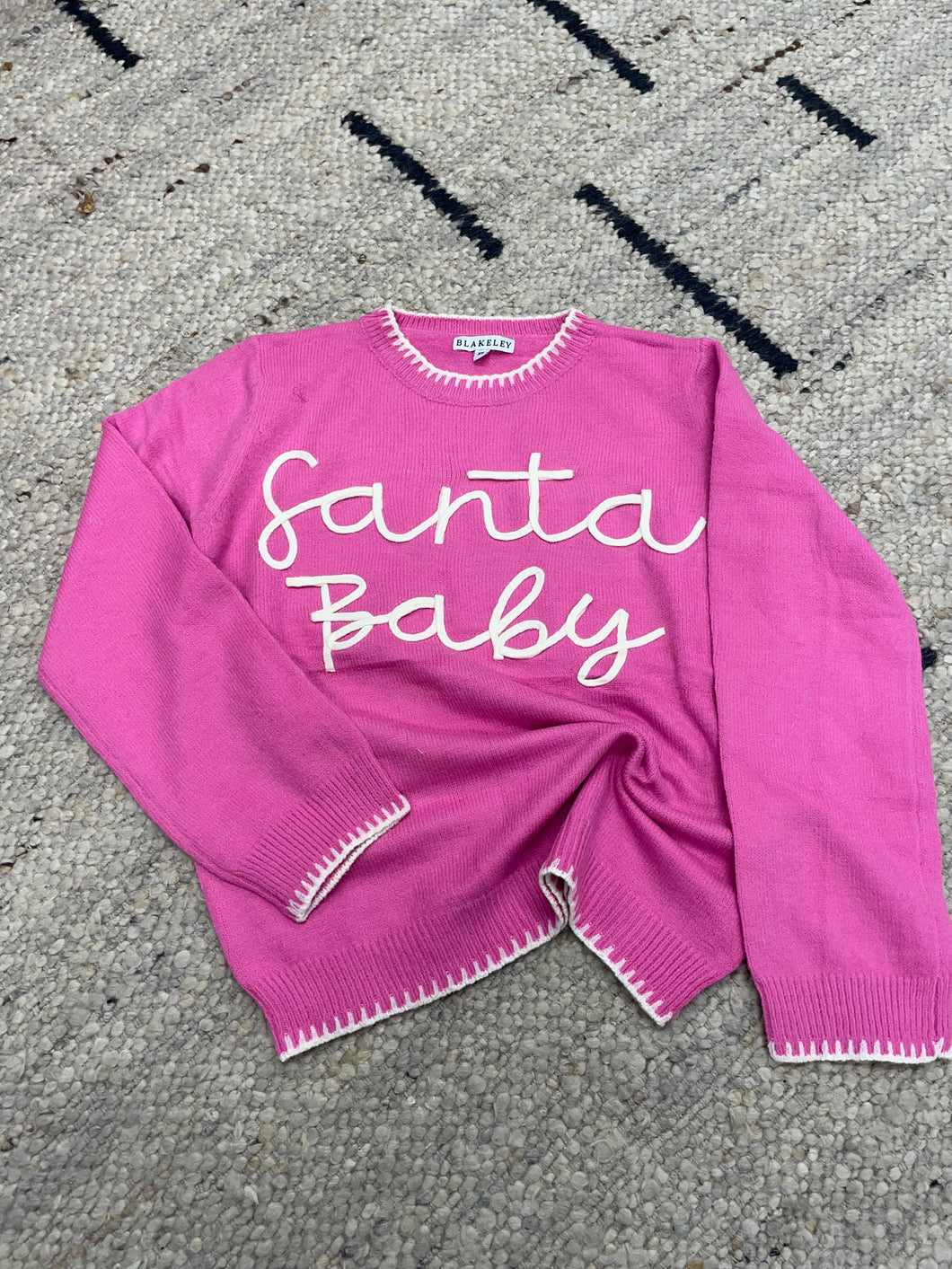 Santa Baby Pink Sweater