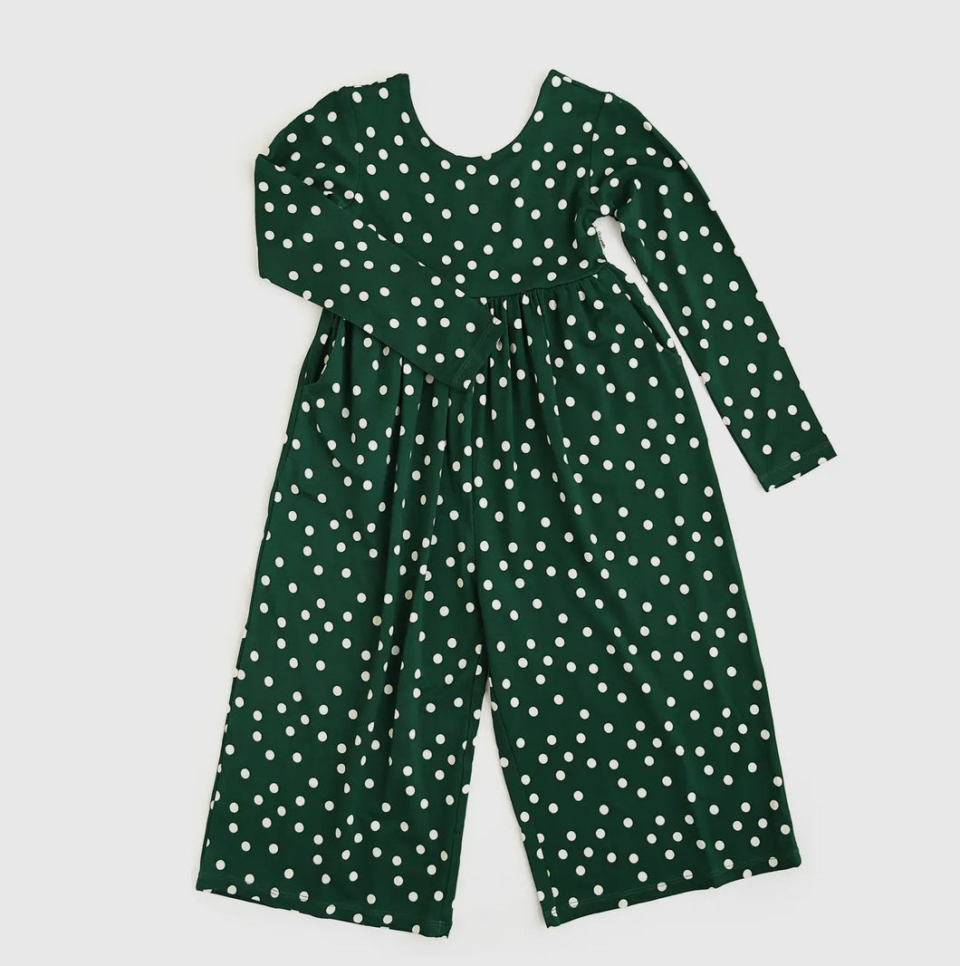 Polka-Dot Wide Leg Romper