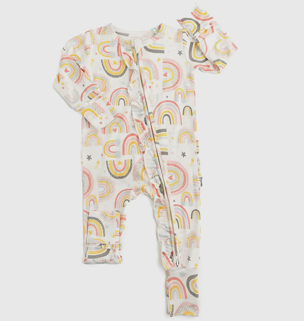 Rainbow Ruffle Zip Sleeper Outfit
