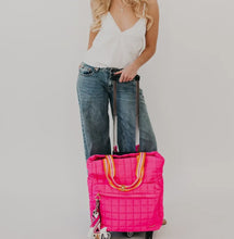 Load image into Gallery viewer, Quilted Roller Tote Bag
