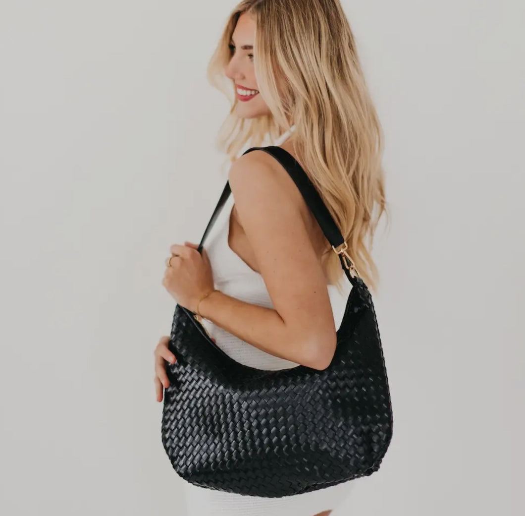 “Slouchy” Woven Shoulder Bag