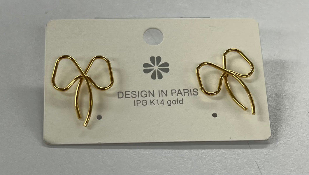 Gold Bow Earrings