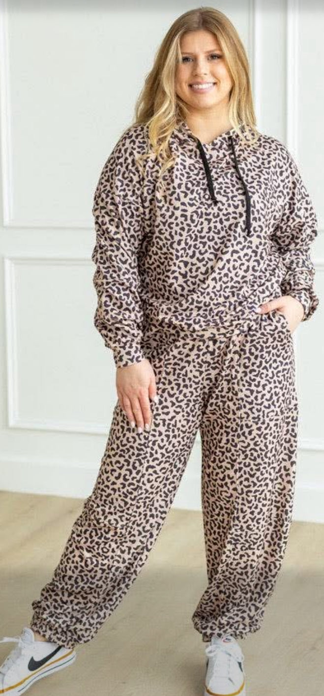 Leopard Hoodie Jogger Set