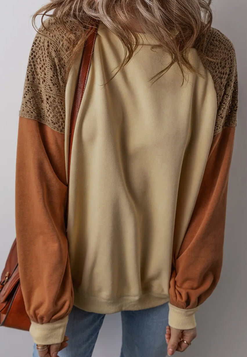 Khaki Lace Patchwork