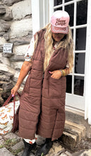 Load image into Gallery viewer, Long Brown Quilted Vest
