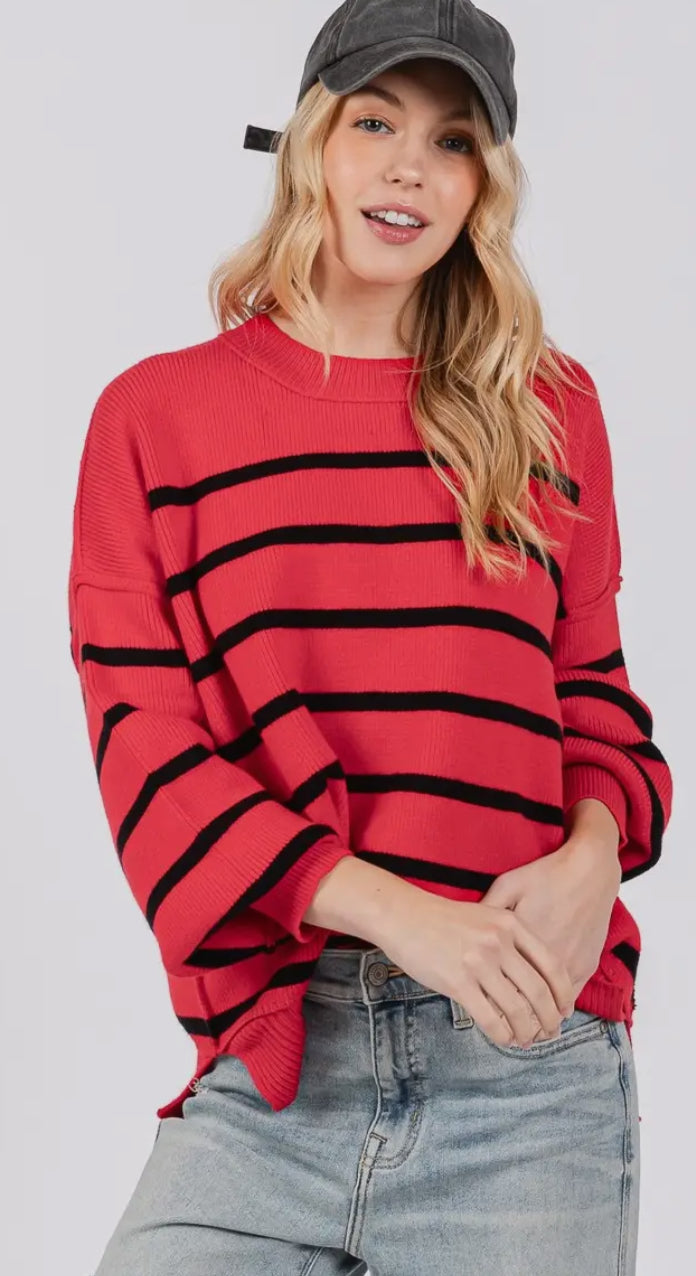 Red/Black Striped Sweater