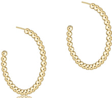 Load image into Gallery viewer, Beaded Classic 1.25 Post Hoop - Gold
