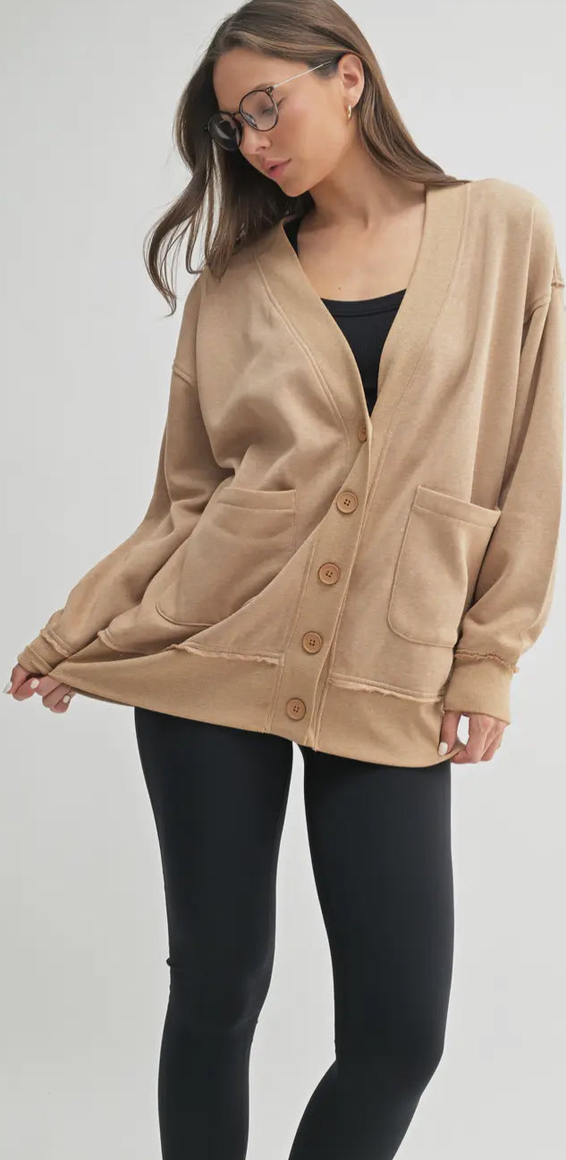 Burnout Cardigan - Mocha