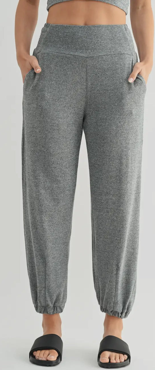 Brushed Jogger - 2 Tone Grey
