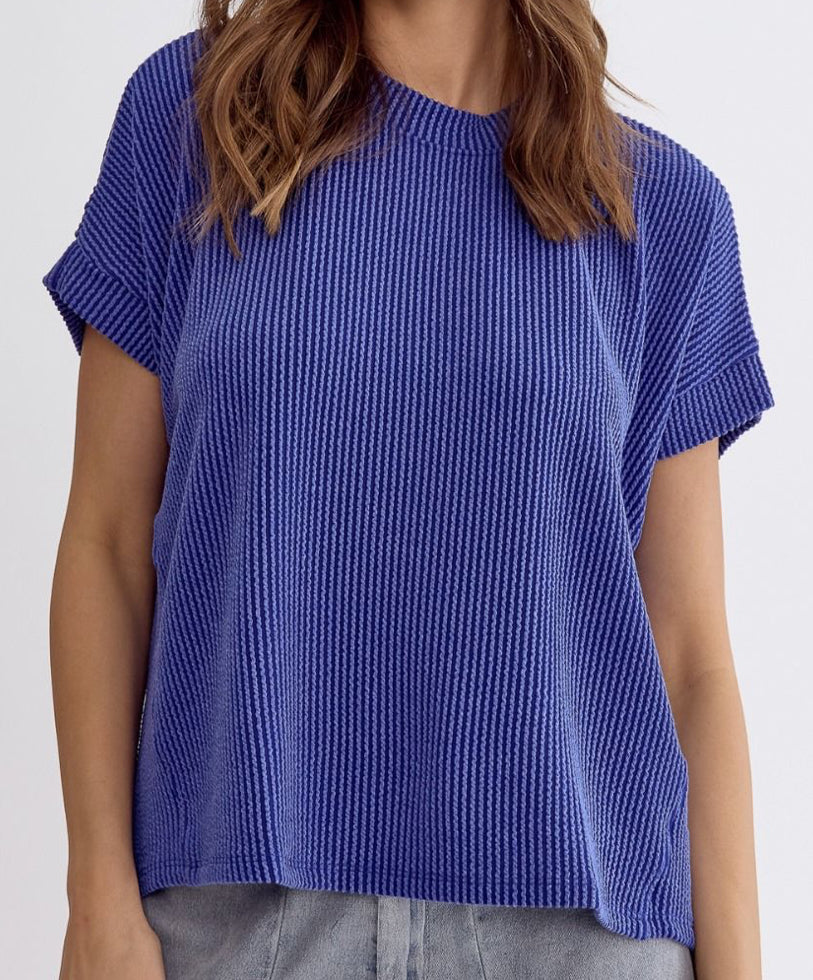 Royal Blue Ribbed Tee