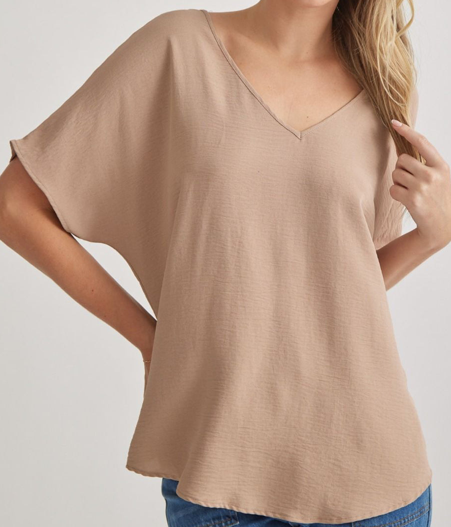 Taupe V-Neck