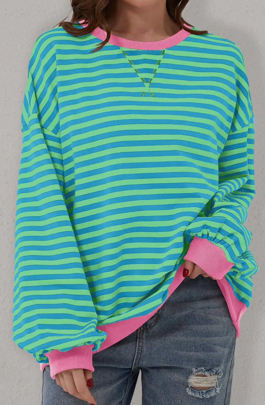 Stripe Trim Sweatshirt