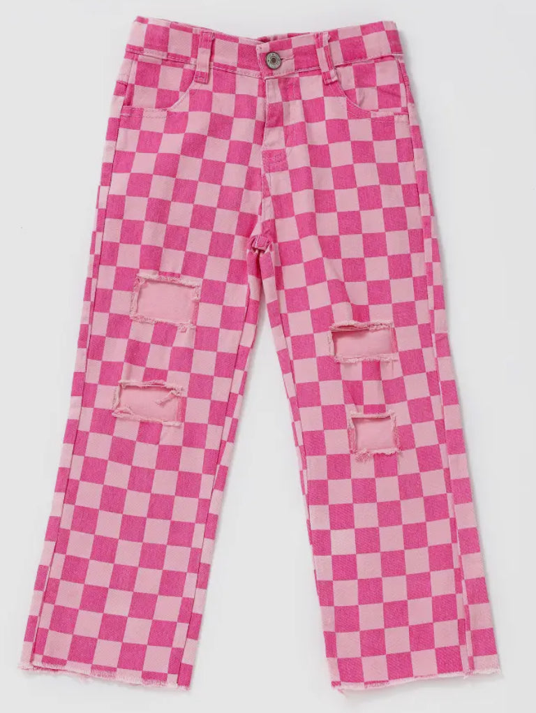 Checkered jeans