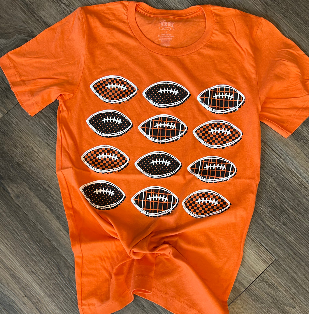 Stacked Footballs Orange