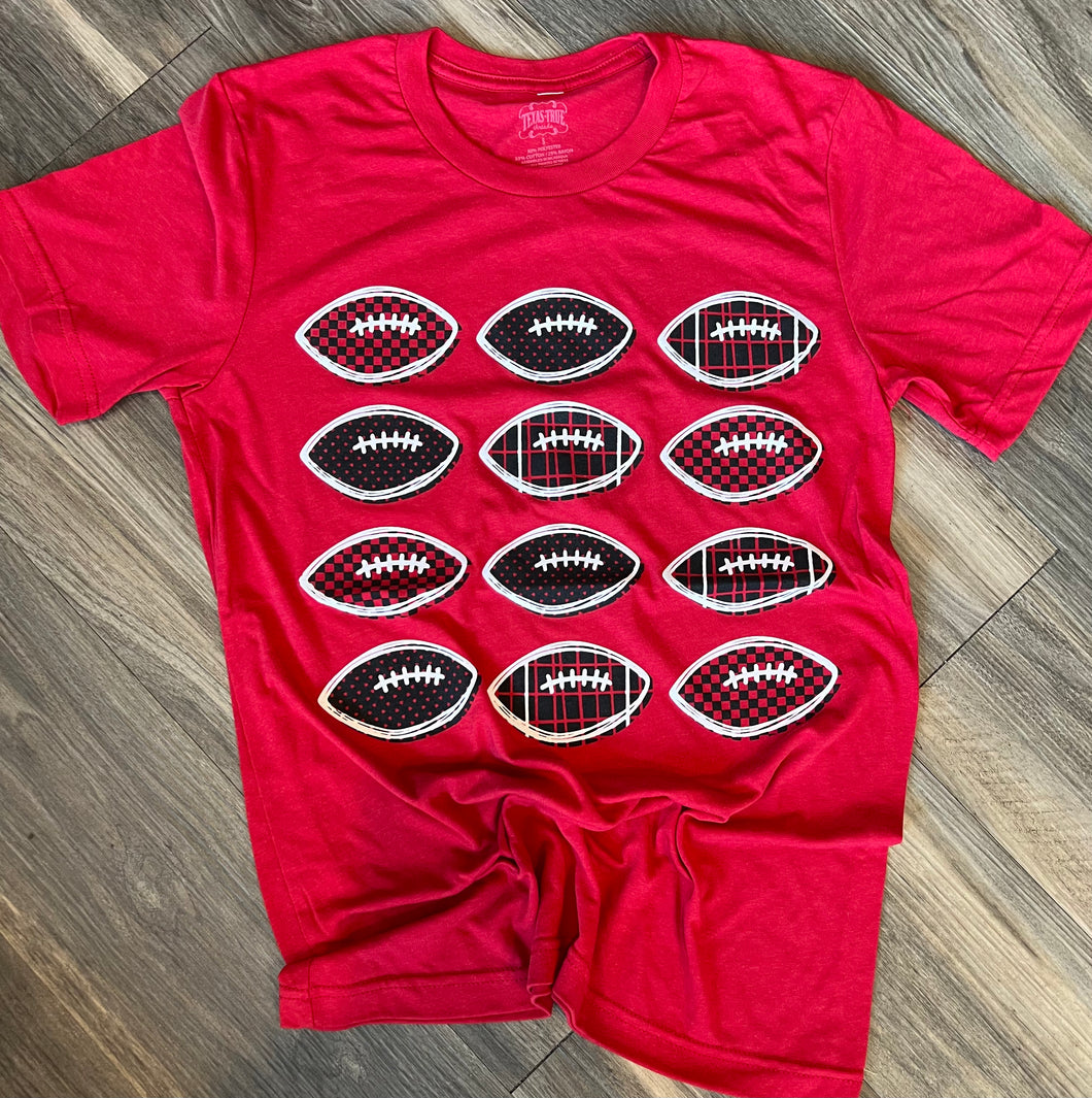 Stacked Footballs Red