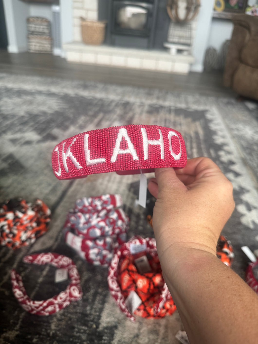 Beaded OU Headband