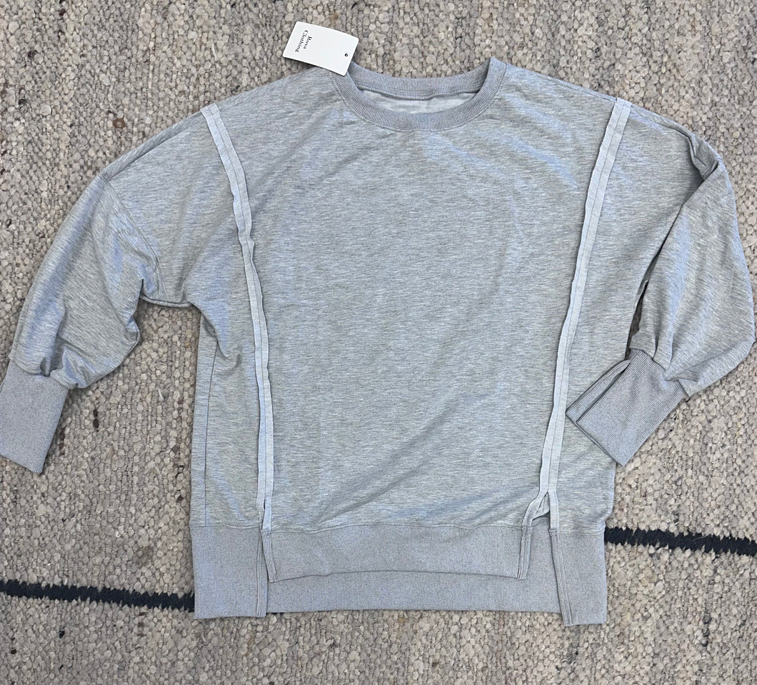 Grey side slit sweatshirt