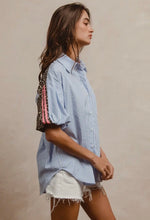 Load image into Gallery viewer, Stripe Pattern w/ Leopard Print Hem
